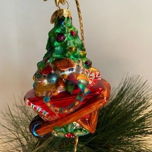 Christopher Radko wheel-barrel of Christmas